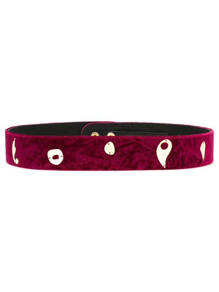 Lilly Sarti - Velvet Belt - Women - Silk/viscose - M, Red, Silk/viscose
