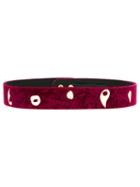 Lilly Sarti - Velvet Belt - Women - Silk/viscose - M, Red, Silk/viscose