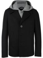 Neil Barrett Layered Hooded Jacket, Men's, Size: 46, Black, Cotton/polyamide/polyester/virgin Wool