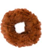 Yves Salomon Sheared Knit Snood - Yellow & Orange