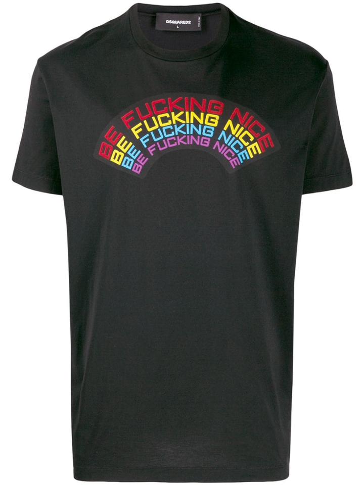 Dsquared2 Nice Rainbow Print T-shirt - Black