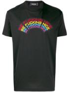 Dsquared2 Nice Rainbow Print T-shirt - Black
