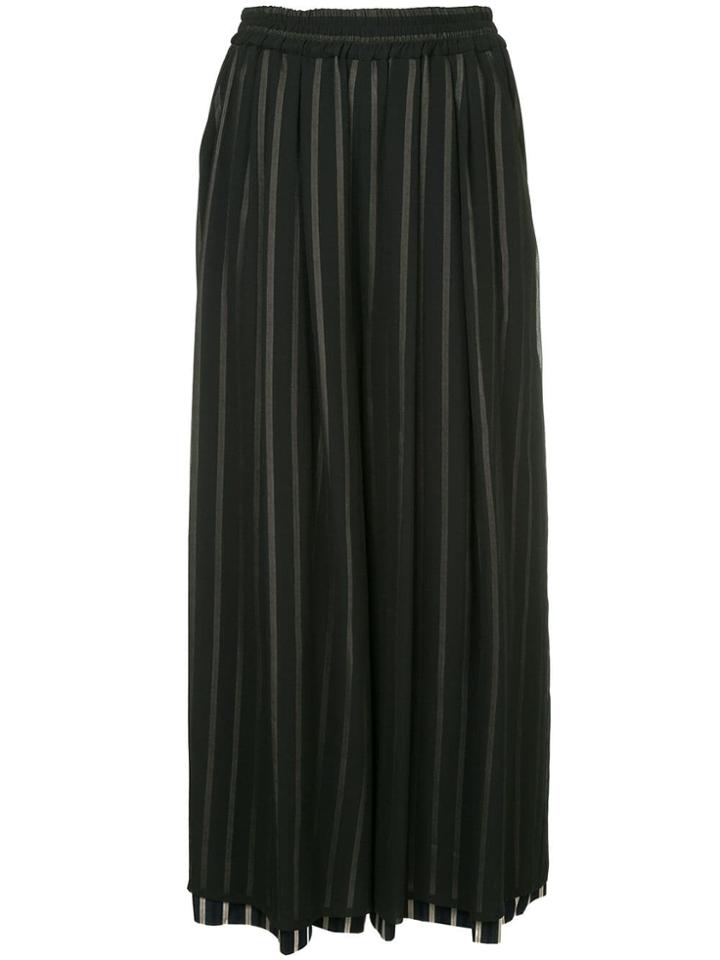 Maison Mihara Yasuhiro Striped Wide Leg Trousers - Black