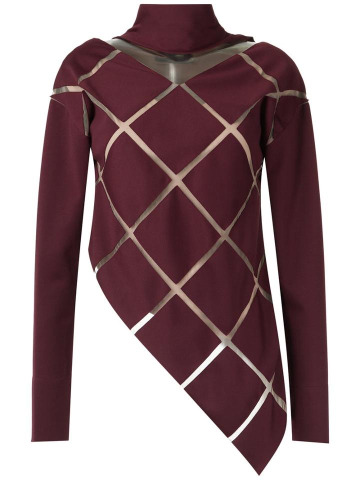 Gloria Coelho - Sheer Panels Top - Women - Polyester/spandex/elastane/viscose - M, Red, Polyester/spandex/elastane/viscose