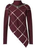 Gloria Coelho - Sheer Panels Top - Women - Polyester/spandex/elastane/viscose - M, Red, Polyester/spandex/elastane/viscose