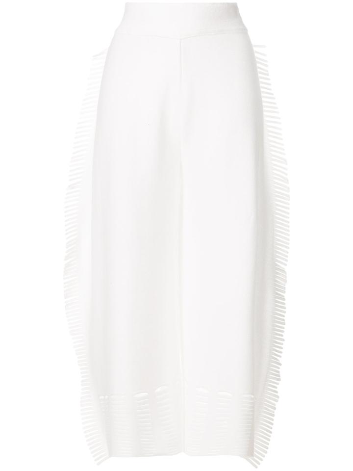 Issey Miyake Fringed Cropped Trousers - White