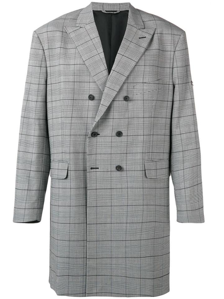 Balenciaga Washed Double-breasted Coat - Black