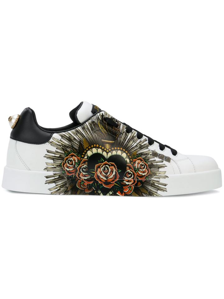 Dolce & Gabbana Sacred Heart Portofino Sneakers - White
