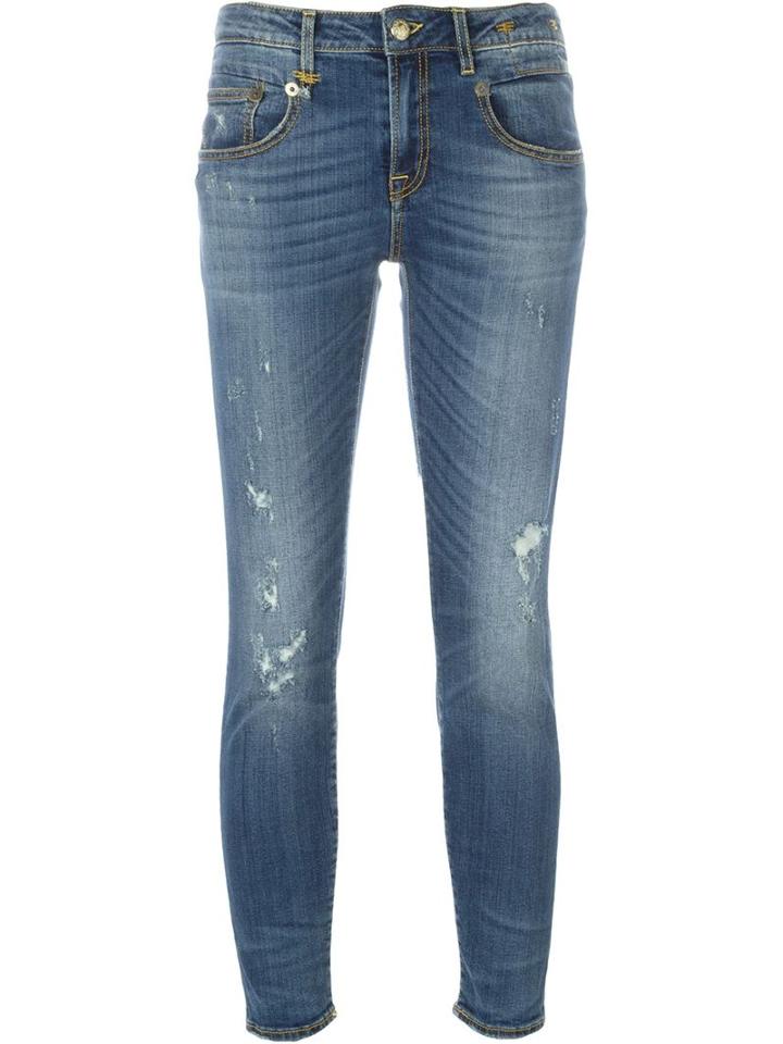 R13 Boy Skinny Jeans, Size: 30, Blue, Cotton/spandex/elastane