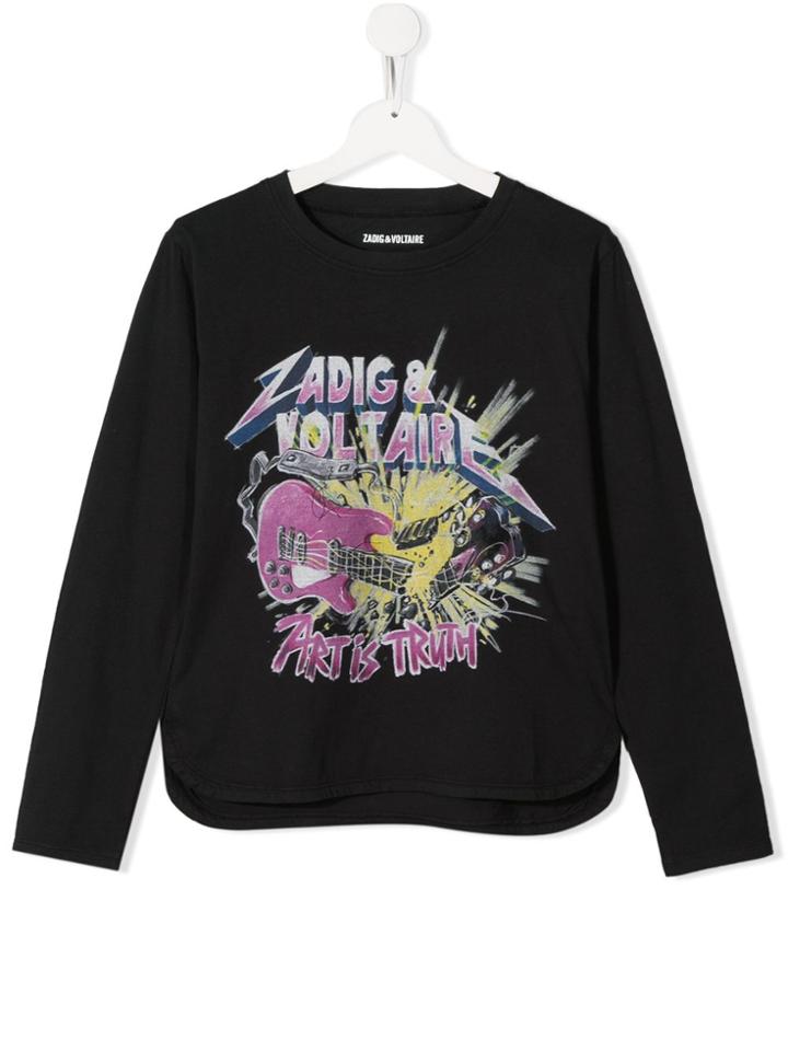 Zadig & Voltaire Kids Shelah Graphic Sweatshirt - Black