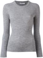 T By Alexander Wang Ribbed Knit Sweater - Grey