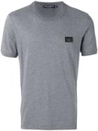 Dolce & Gabbana Logo Plaque T-shirt, Men's, Size: 44, Grey, Cotton
