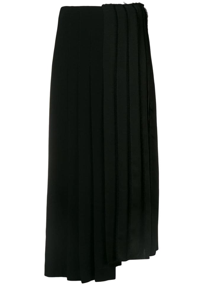 Sonia Rykiel Asymmetric Pleated Skirt - Black