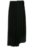 Sonia Rykiel Asymmetric Pleated Skirt - Black