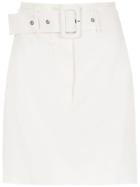 Nk Collection Belted Skirt - White