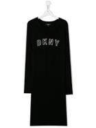 Dkny Kids Teen Printed Logo Dress - Black