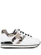Hogan Python Panelled Sneakers - White