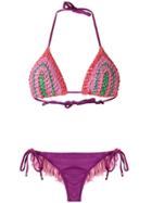 Amir Slama Triangle Bikini Set - Pink & Purple