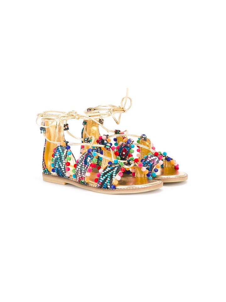 Quis Quis Lace-up Sandals - Multicolour