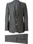 Dolce & Gabbana Three Piece Suit, Men's, Size: 52, Grey, Wool/silk/viscose/cupro