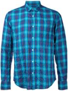 Estnation - Plaid Shirt - Men - Cotton - L, Blue, Cotton