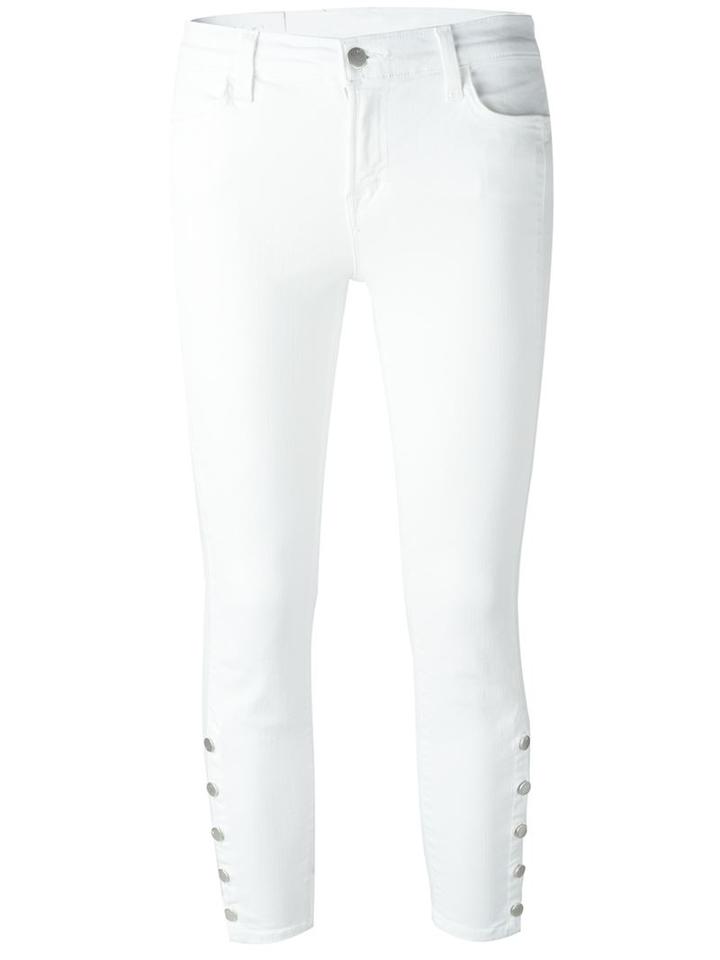 J Brand Suvi Cropped Jeans, Women's, Size: 29, White, Cotton/polyester/spandex/elastane