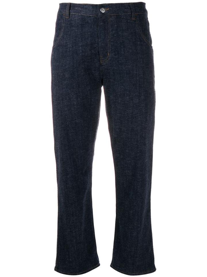 Ymc Cropped Straight-leg Jeans - Blue