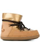 Inuiki Metallic Lace-up Boots - Brown
