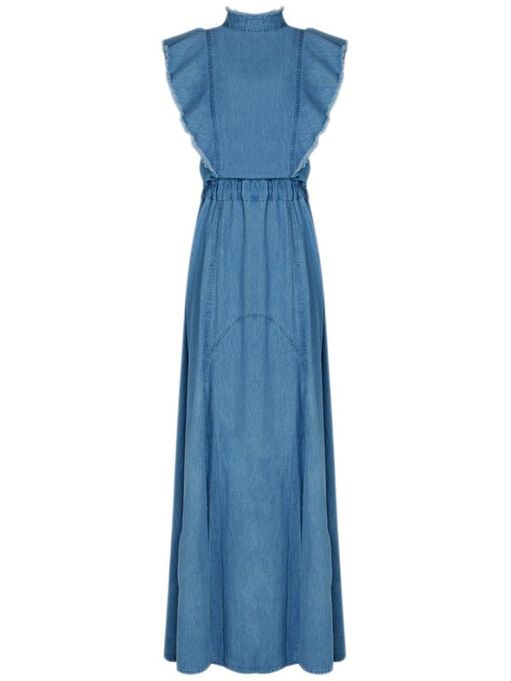 Lilly Sarti - Denim Maxi Dress - Women - Cotton - 36, Blue, Cotton