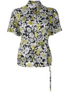 Christian Wijnants - Belted Floral Shirt - Women - Cupro/viscose - 38, Women's, Black, Cupro/viscose