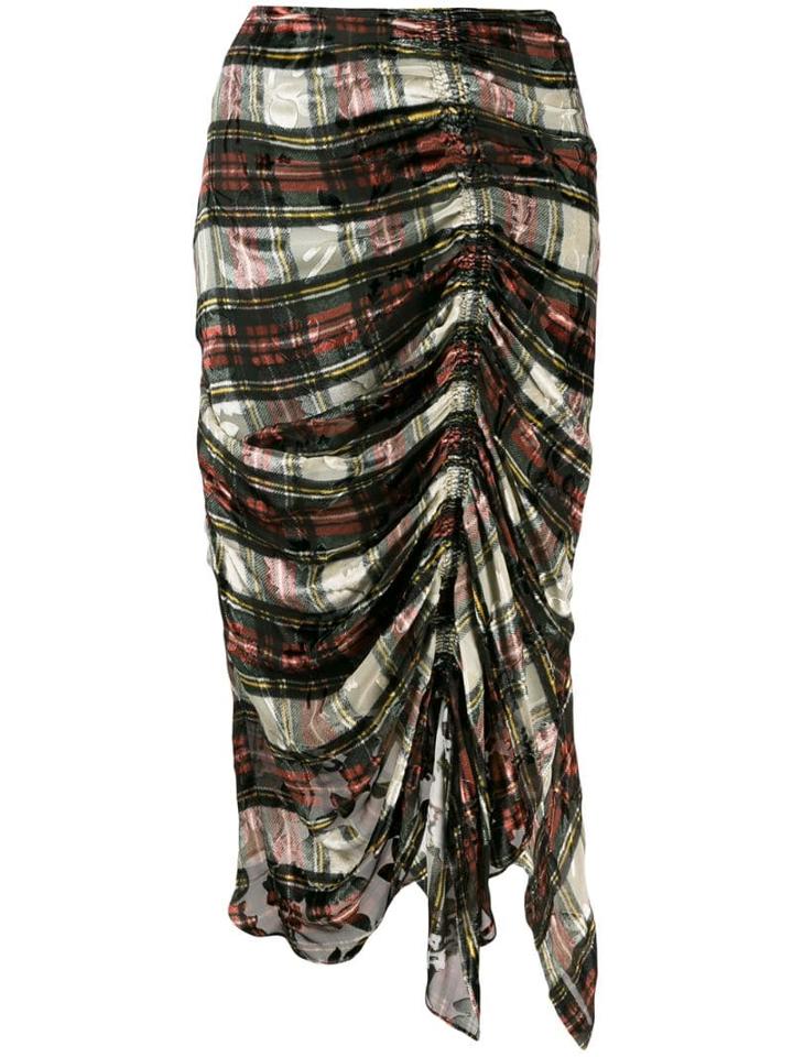 Preen By Thornton Bregazzi Tartan Gathered Skirt - Green