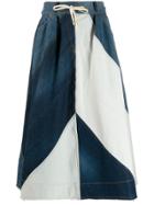 Acne Studios Midi Colour Block Skirt - Blue
