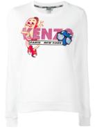 Kenzo Hotdog Embroidered Sweatshirt, Women's, Size: Large, White, Cotton