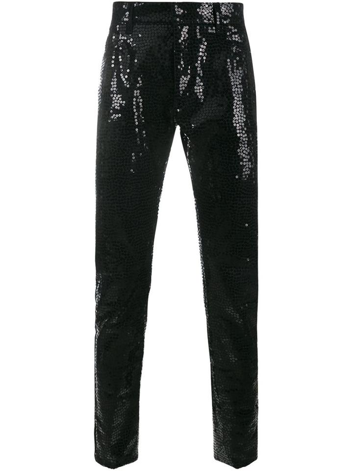 Saint Laurent Sequin Embellished Trousers