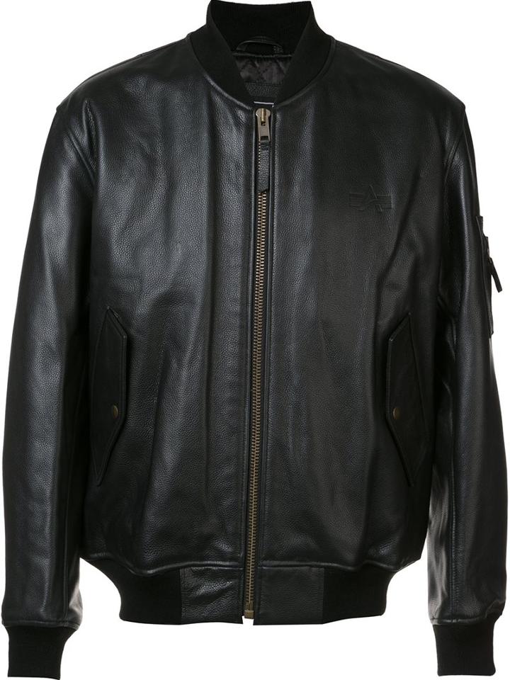 Alpha Industries 'ma-1' Flight Jacket, Men's, Size: Medium, Brown, Calf Leather/polyester
