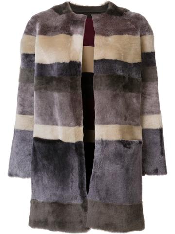 Anine Bing Striped Coat, Women's, Size: Xs, Lambs Wool