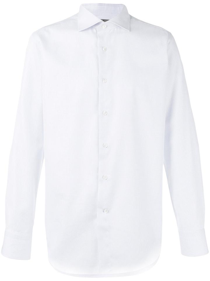 Canali - Textured Shirt - Men - Cotton - 40, Blue, Cotton