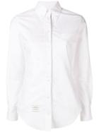 Thom Browne White Duck Embroidery Point Collar Shirt