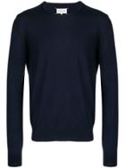 Maison Margiela Contrast Trim Jumper - Blue