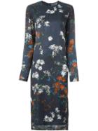 Cédric Charlier Floral Print Dress, Women's, Size: 44, Blue, Rayon/acetate