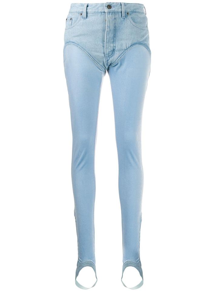 Y/project Elastic Feet Detail Jeans - Blue