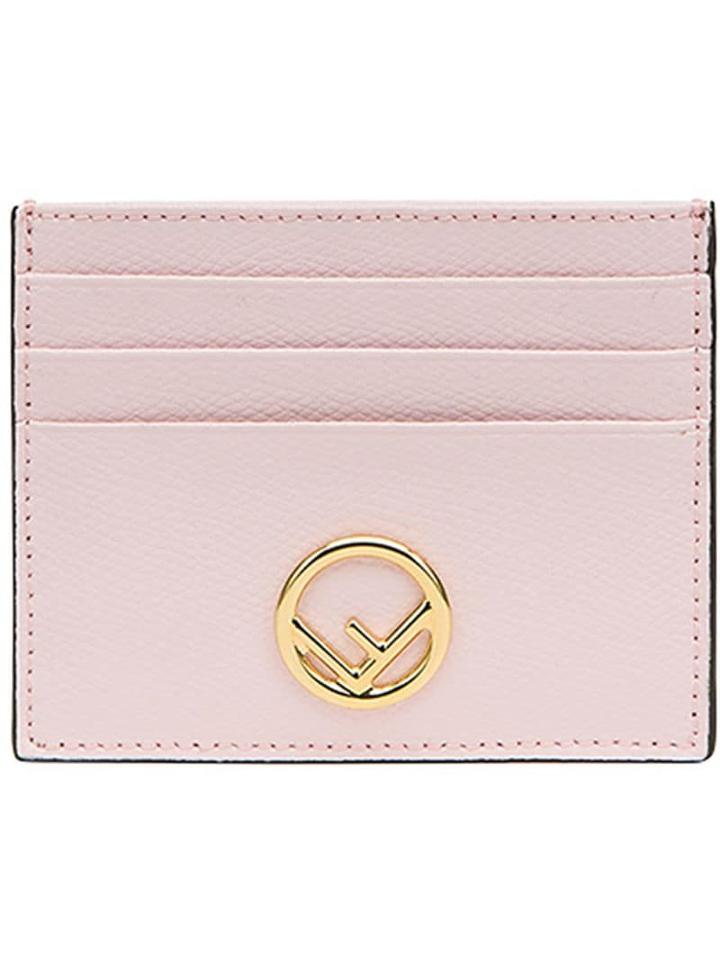 Fendi Pink Logo Leather Cardholder