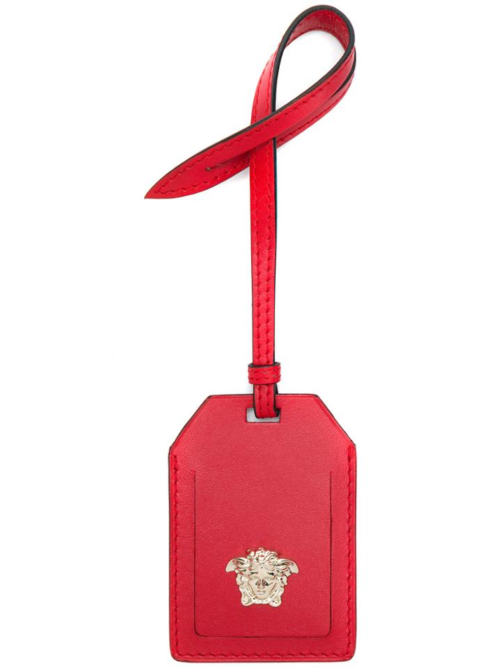 Versace Medusa Plaque Luggage Tag - Red