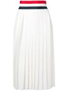 Thom Browne Rwb Grosgrain Waistband Wool Skirt - White