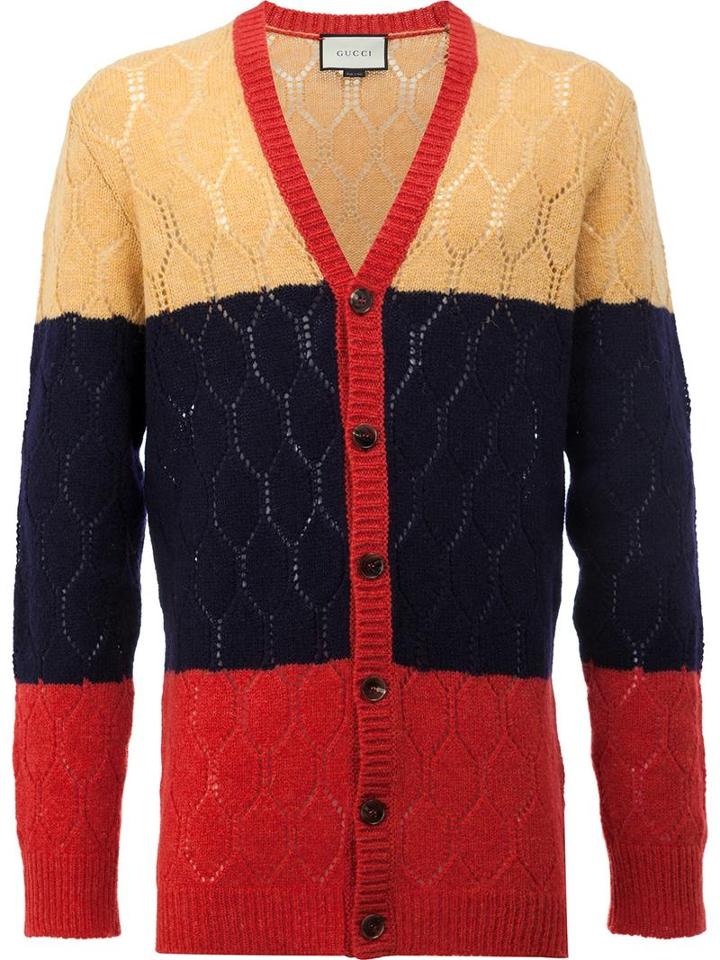 Gucci Openwork Lace Stitch Cardigan, Size: Small, Wool