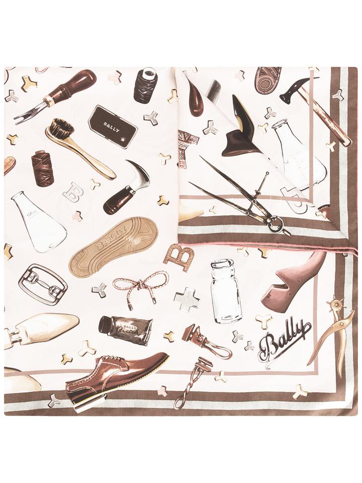 Bally Multi-print Scarf, Women's, Nude/neutrals, Silk