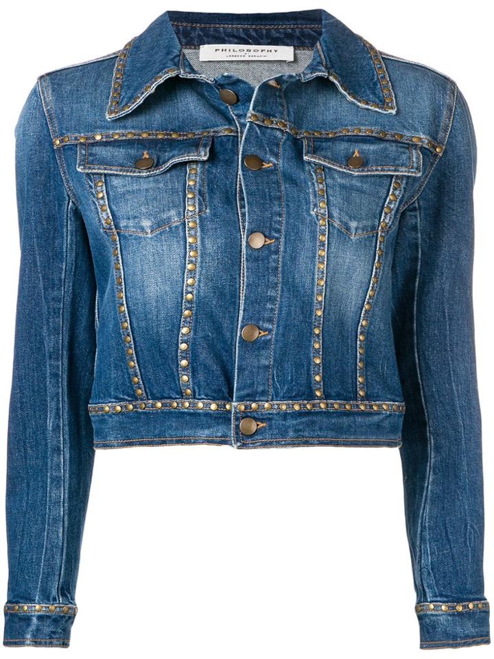 Philosophy Di Lorenzo Serafini Studded Denim Jacket - Blue