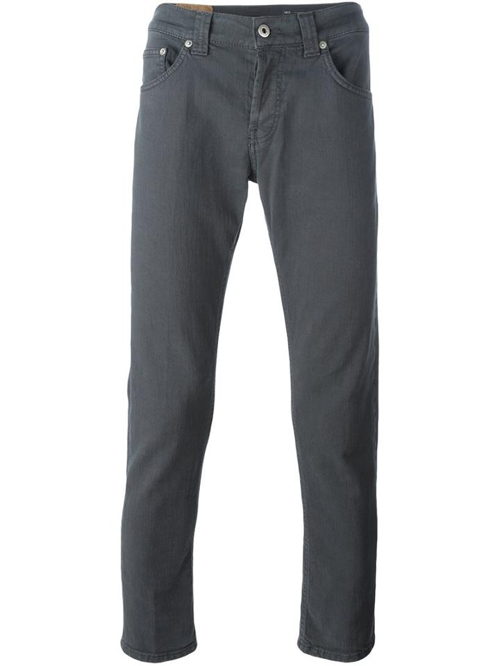 Dondup 'mius' Slim-fit Trousers, Men's, Size: 33, Grey, Cotton/spandex/elastane