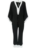 Fendi V-neck Jumpsuit, Women's, Size: 42, Black, Silk