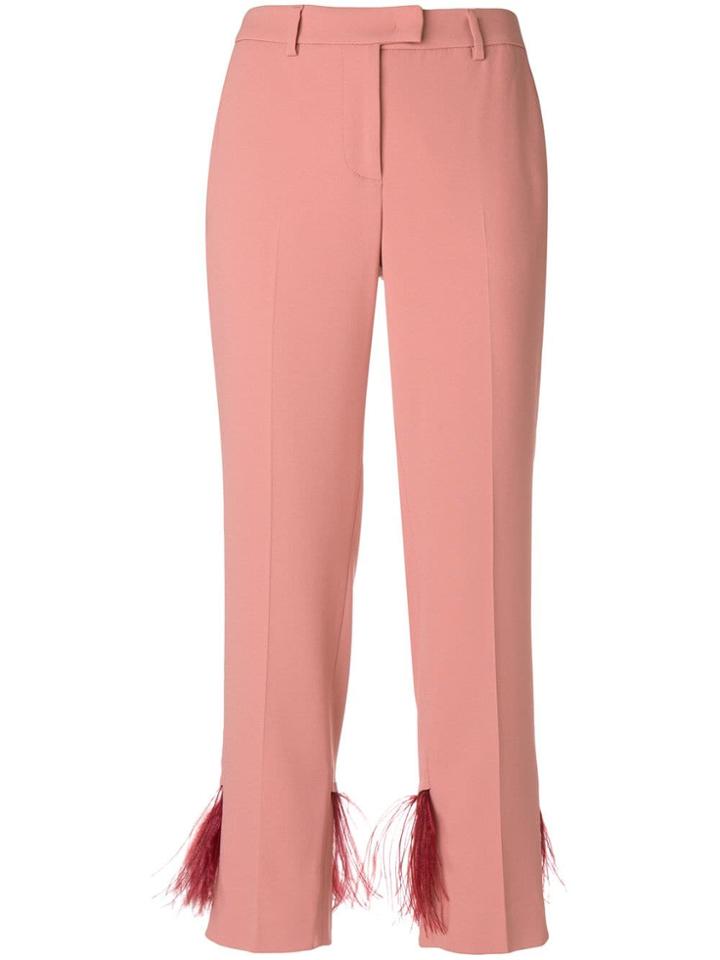 Incotex Cropped Fringed Trousers - Pink